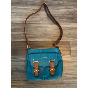 Jessica Simpson Teal Camel Gold Crossbody Purse